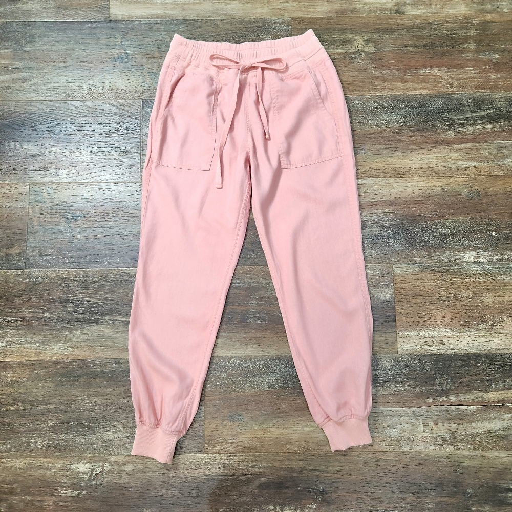 RISEN PEACH COLOR  LINEN BLEND JOGGER PANT SIZE SMALL